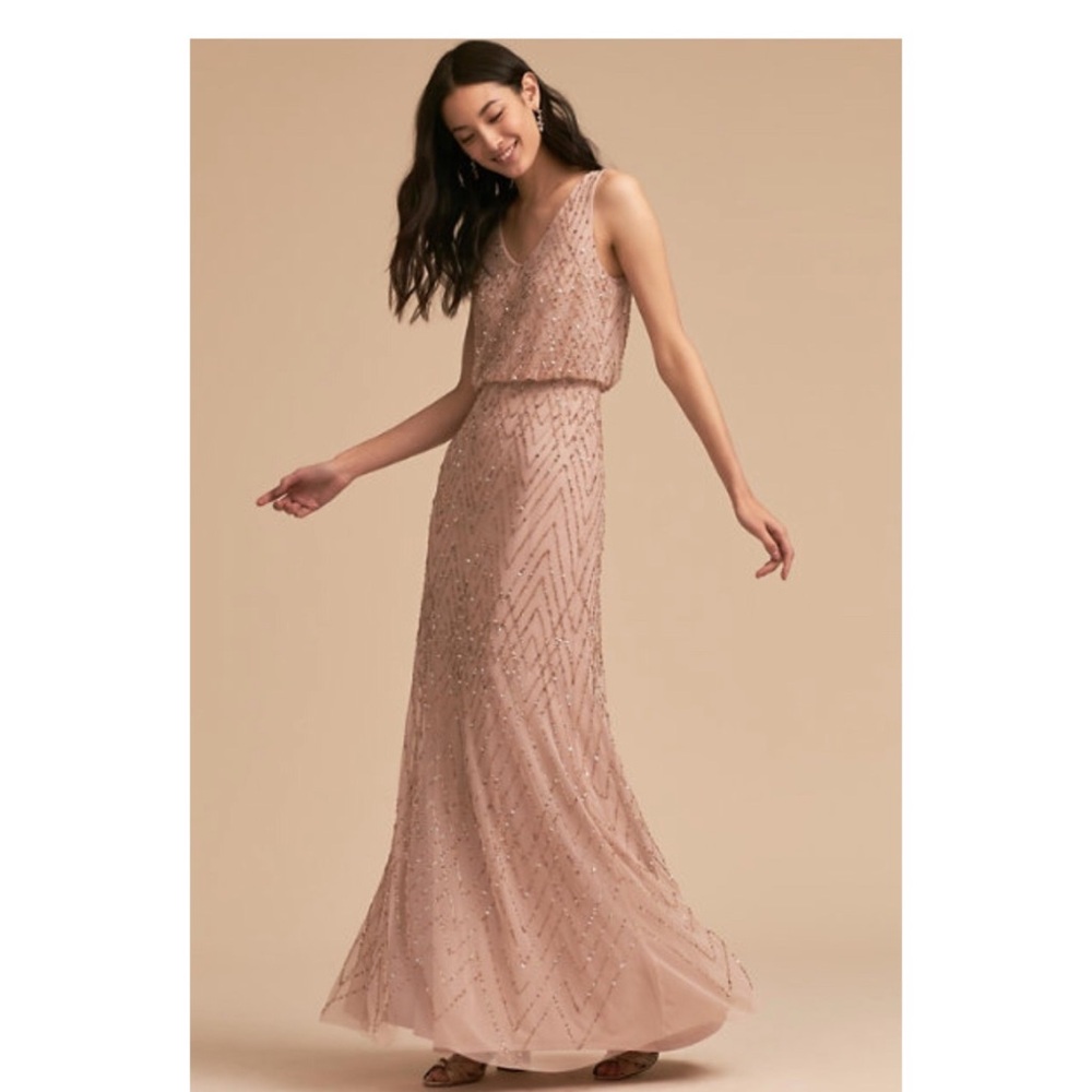 BHLDN Taupe Sequin Gown